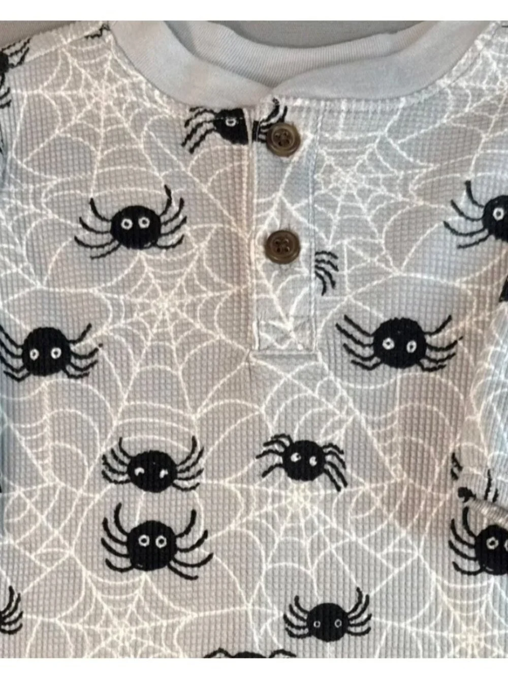 Old Navy 0-3m NWT Spider web waffle weave 1pc romper Halloween monster Fall gray